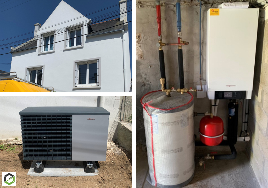 Qualipac installation d'une pompe à chaleur air eau Viessmann vitocal 200 s en chauffage seul