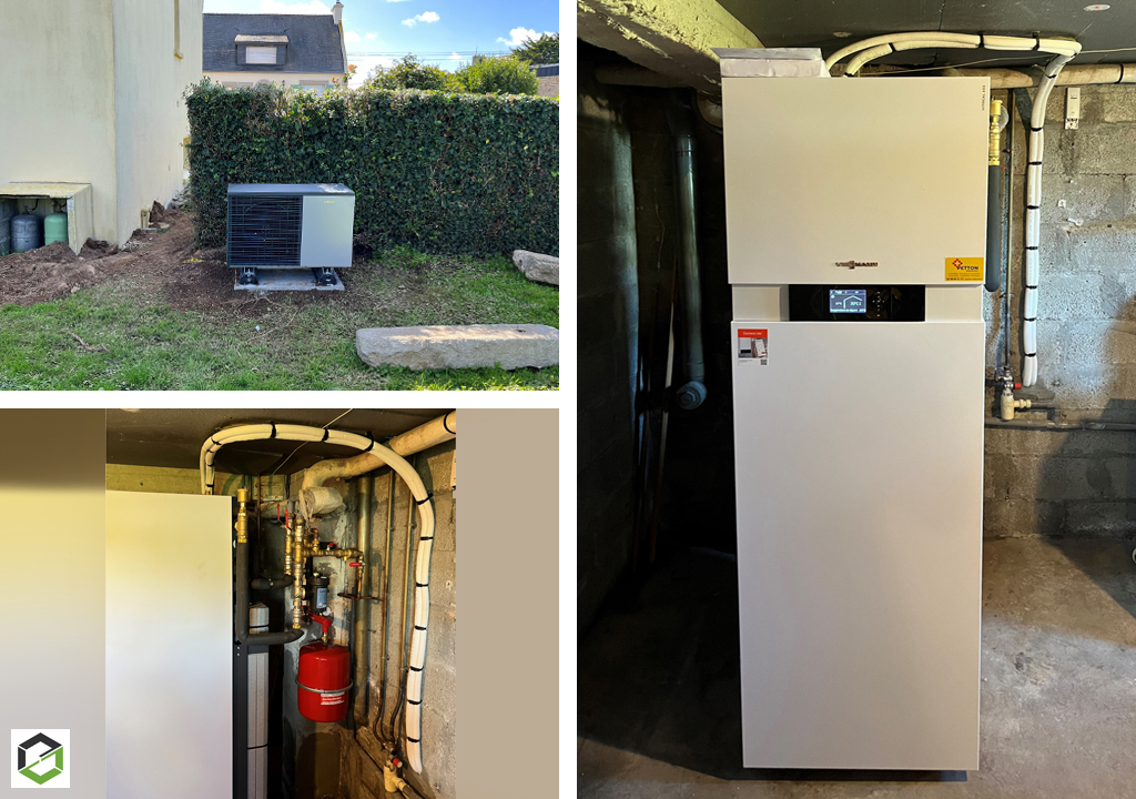 Qualipac rge installation d'une pompe à chaleur Viessmann 222s avec production d'eau chaude sanitaire