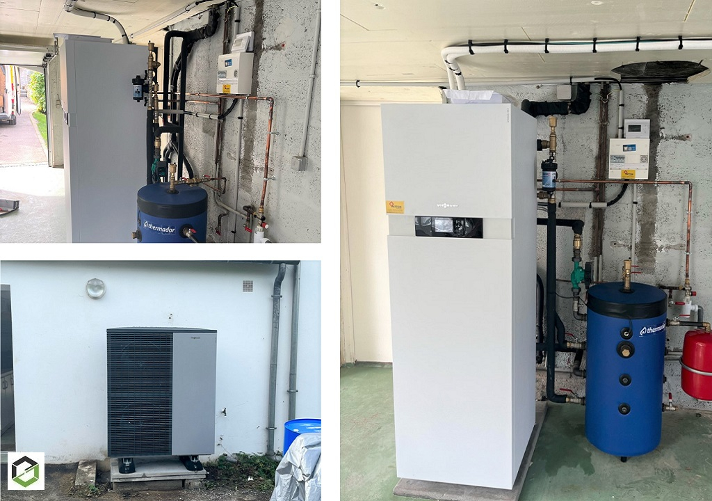 Consultez la chantier : qualipac rge installation d'une pompe à chaleur viessmann 222s avec production d'eau chaude sanitaire
