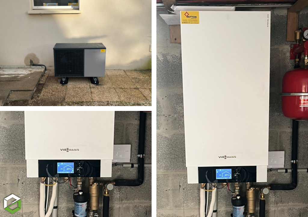 Consultez la chantier : qualipac installation d'une pompe à chaleur air eau viessmann vitocal 200 s en chauffage seul