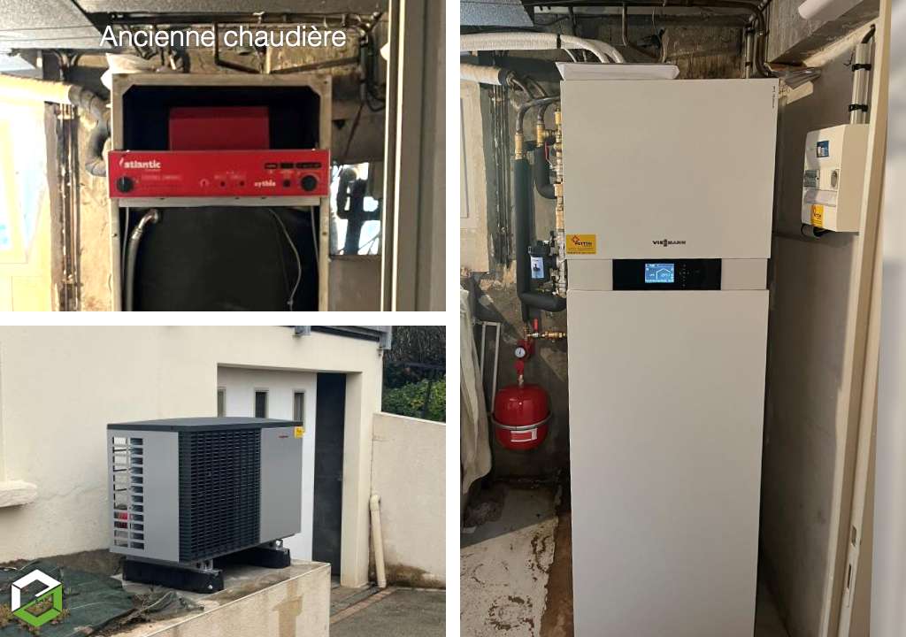 Qualipac rge installation d'une pompe à chaleur Viessmann 222s avec production d'eau chaude sanitaire