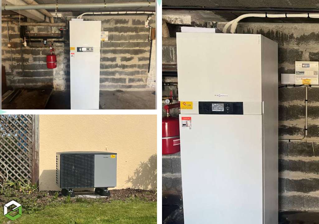 Qualipac rge installation d'une pompe à chaleur Viessmann 222s avec production d'eau chaude sanitaire