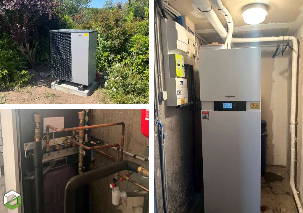 Consultez la chantier : qualipac rge installation d'une pompe à chaleur viessmann 222s avec production d'eau chaude sanitaire