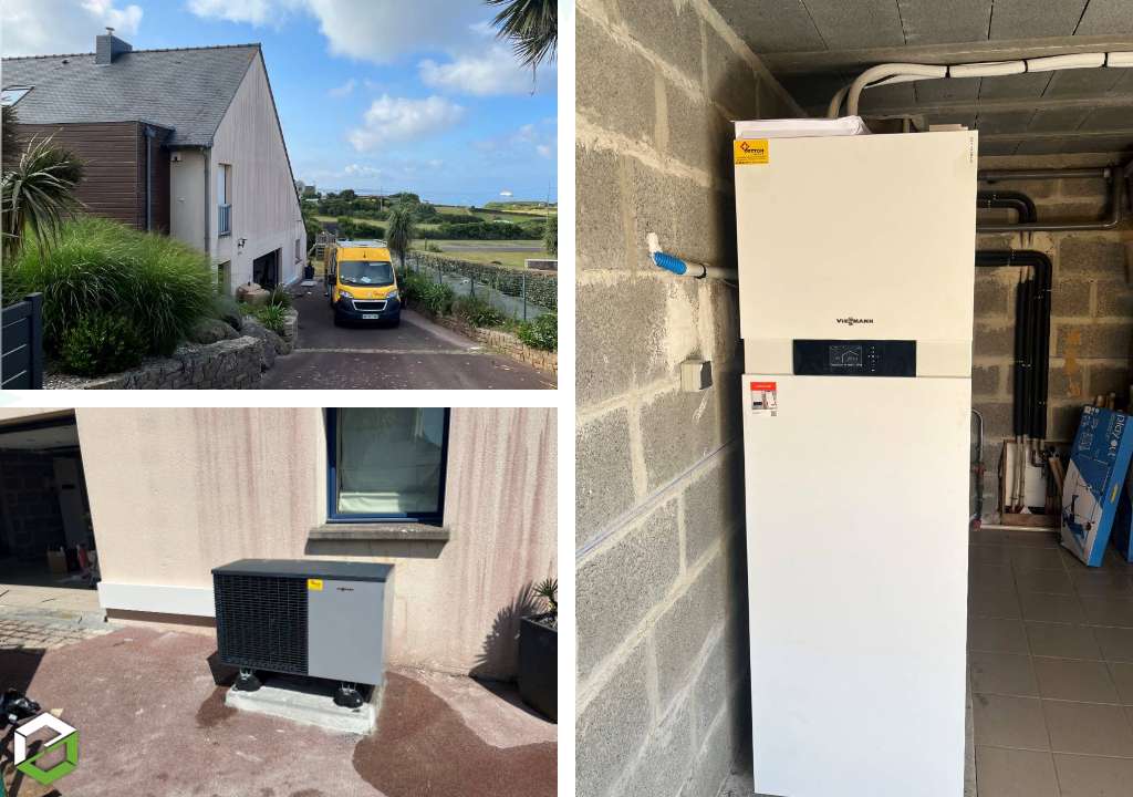 Qualipac rge installation d'une pompe à chaleur Viessmann 222s avec production d'eau chaude sanitaire