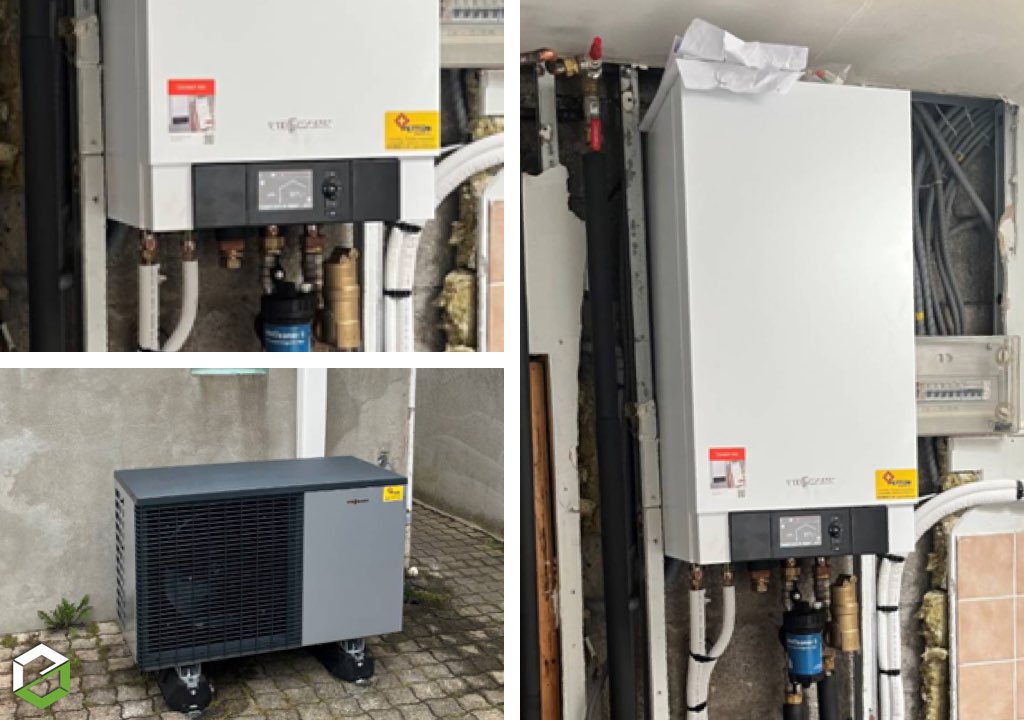 Qualipac rge installation d'une pompe à chaleur air eau Viessmann 200s moyenne temperature