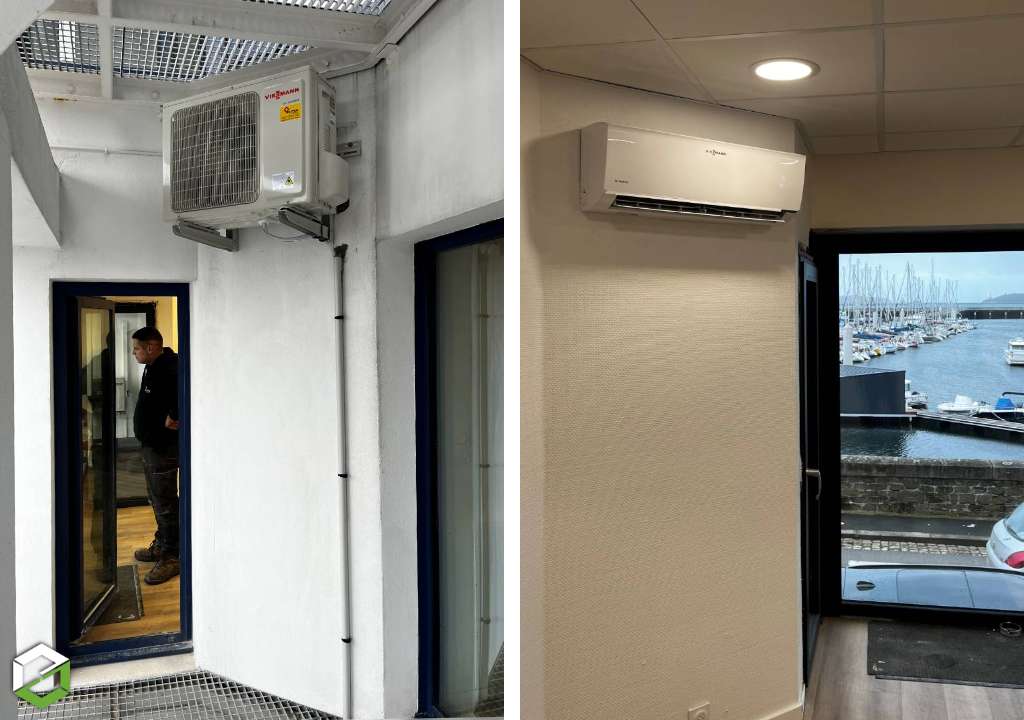 Consultez la chantier : qualipac rge installation d'une pompe à chaleur viessmann air air