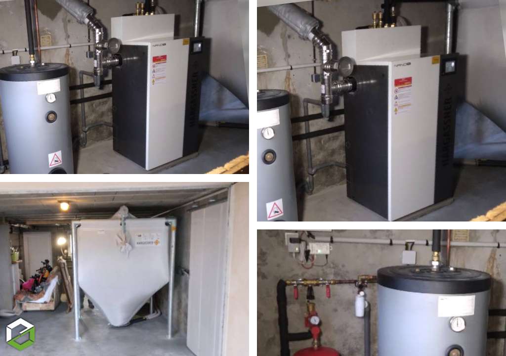Consultez la chantier : rge qualibois installation chaudière à granulés de bois hargassner avec eau chaude sanitaire et silo de stockage