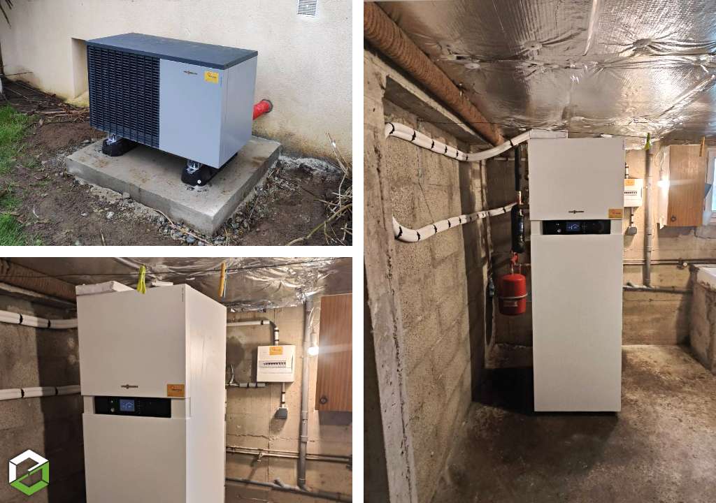 Consultez la chantier : qualipac rge - installation d'une pompe a chaleur viessmann 222s moyenne temperature avec ecs - entreprise rge