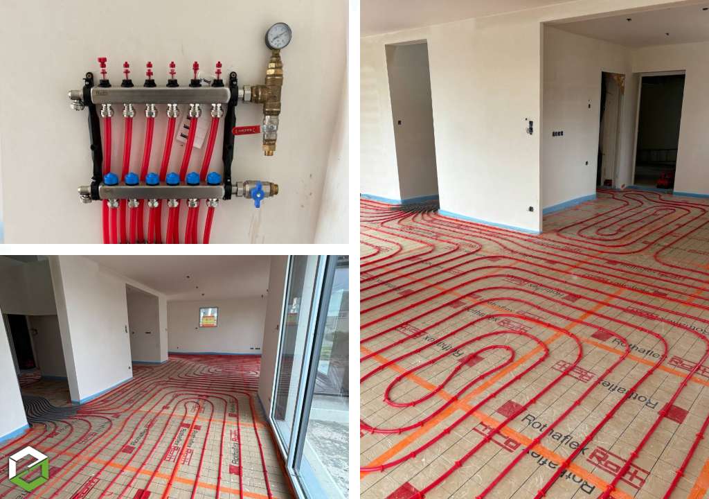 création d'un plancher chauffant basse temperature construction neuve