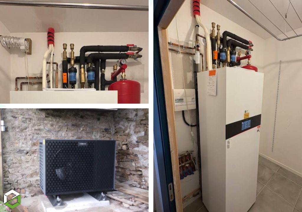 Installation d'une PAC Viessmann Vitocal 222s avec plancher chauffant et radiateurs