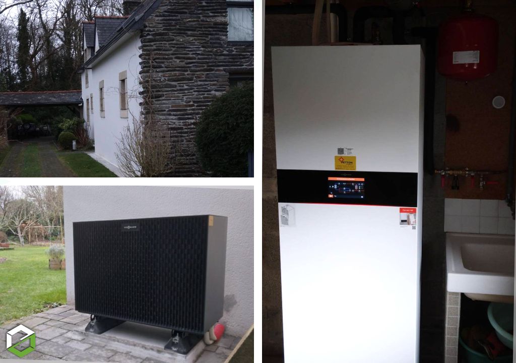 Consultez la chantier : installer une pompe à chaleur viessmann vitocal 222s pour circuits radiateurs 