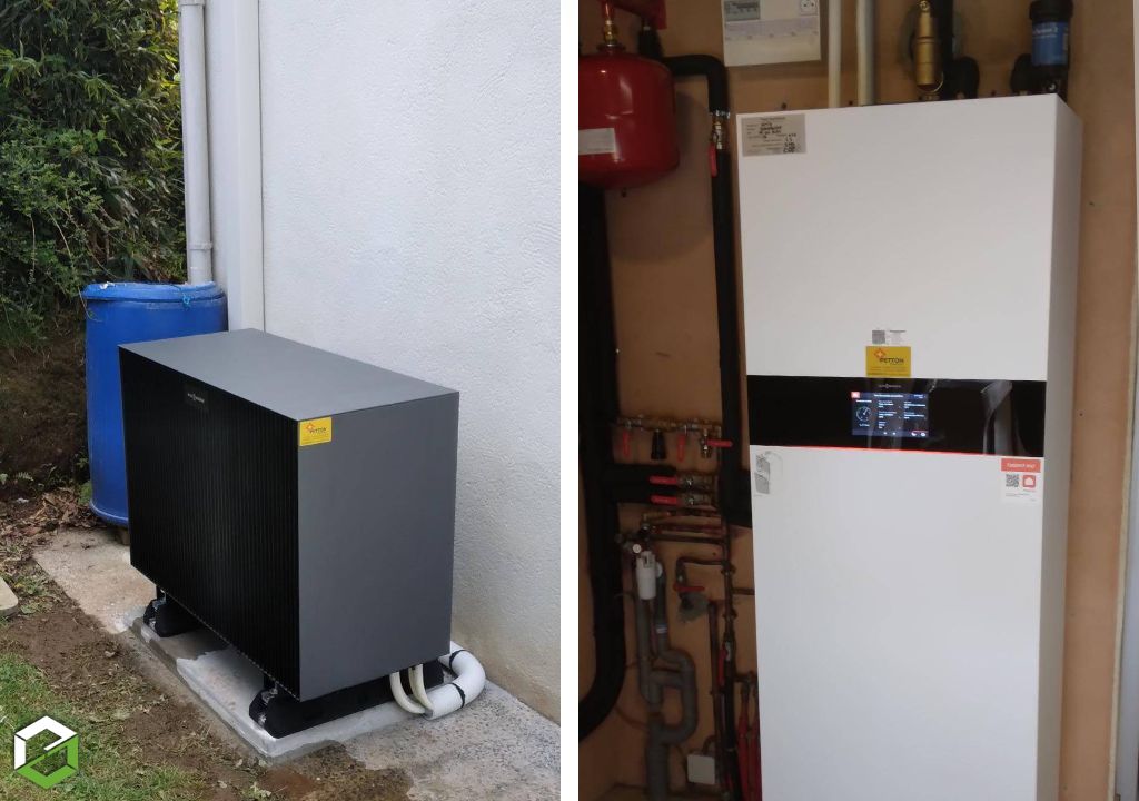 Consultez la chantier : remplacement chaudière gaz par pompe à chaleur viessmann vitocal 222 s avec production ecs
