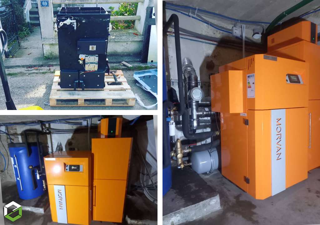 installation d'une chaudière à granulés de bois morvan selfclimat gm easy 18 kw - rge qualibois