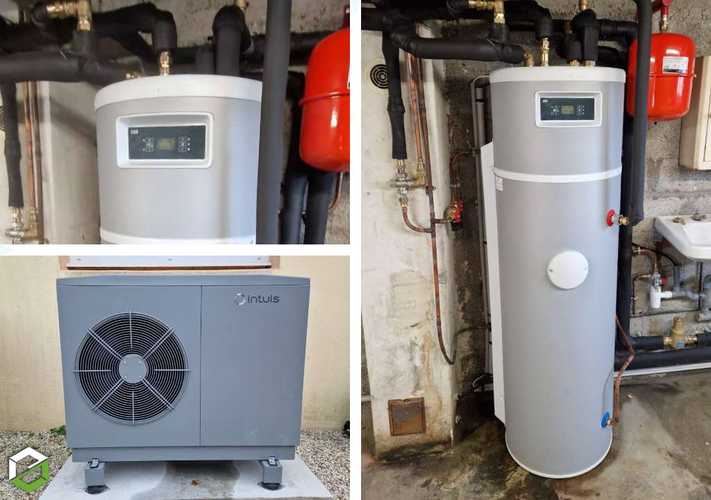 Installation d'une pompe à chaleur AUER AIR/EAU 6 kW + ECS Pilote DS 170 litres - Entreprise RGE