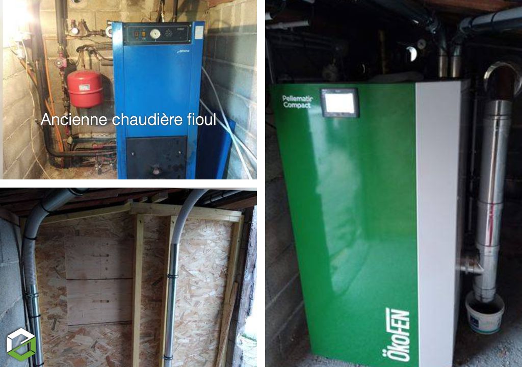 Changement d'énergie fioul par du granulés de bois 