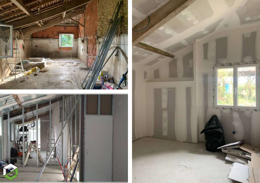 Consultez la chantier : isolation des rampants et doublage avec placo entreprise rge qualibat