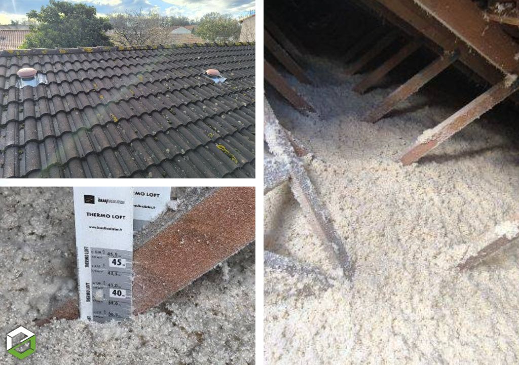 Consultez la chantier : installation vmc hygroréglable et isolation des combles  