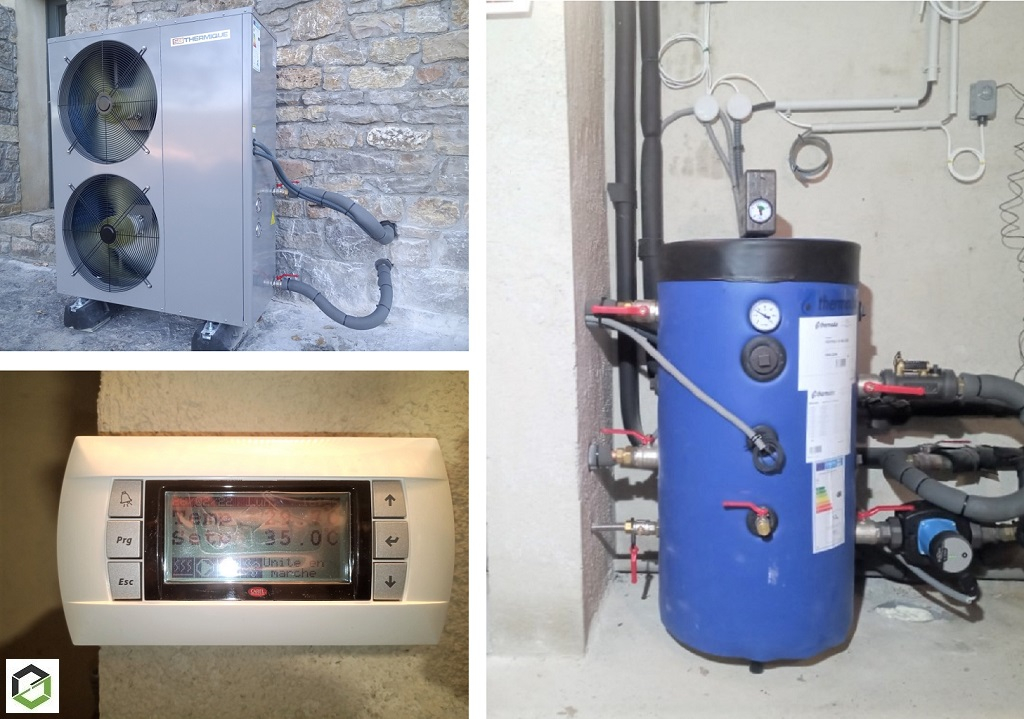 Consultez la chantier : installation d'une pac air/eau sb-thermique sur plancher chauffant (pcbt)