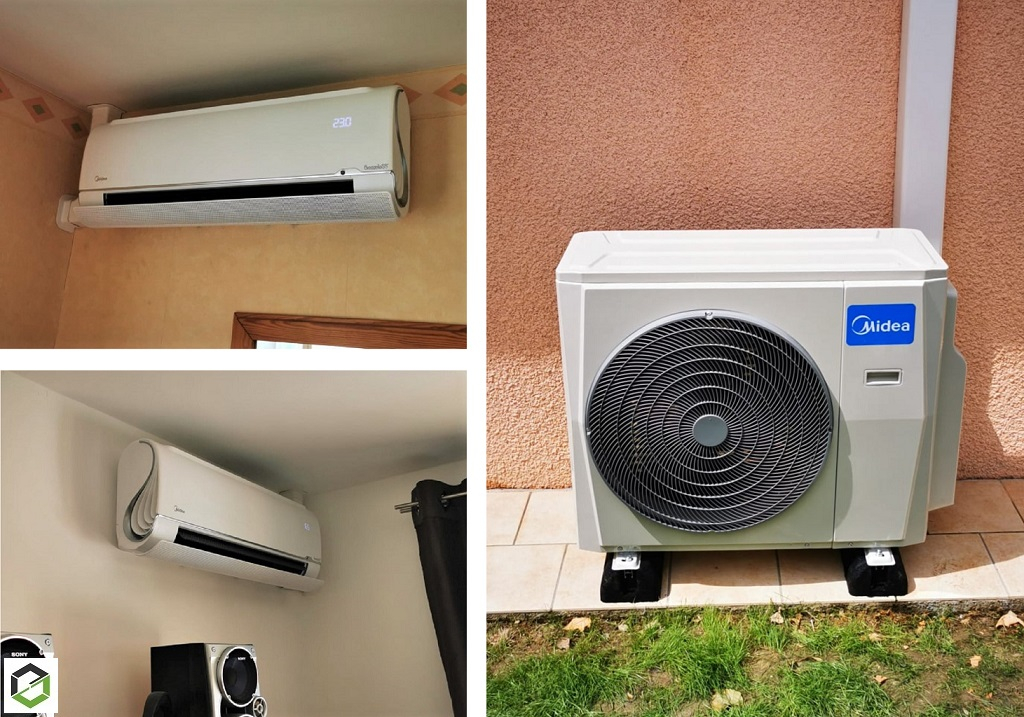 Installation Climatisation réversible MIDEA BREEZELESS - installateur RGE QualiPAC