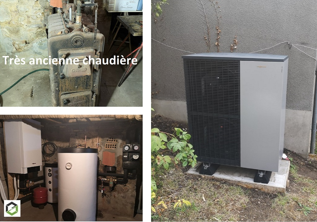 Installation et mise en service d'une pompe à chaleur VITOCAL 200 S Viessmann couplée avec une production d'eau chaude 