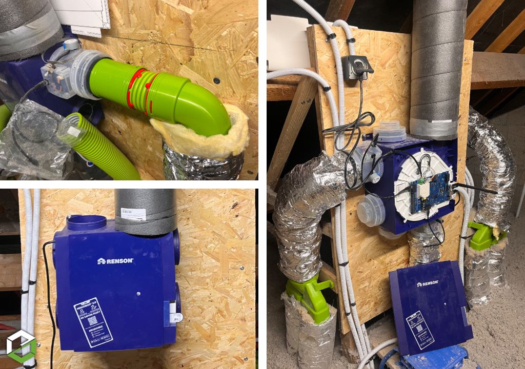 Pose d'une VMC simple flux Renson Healthbox 3.0 hygro