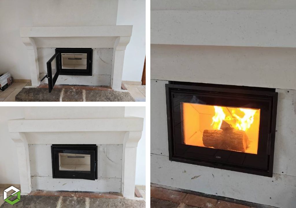 Installation d'un insert en remplacement d'un foyer ouvert Installateur Qualibois RGE-Seine et Marne (77)