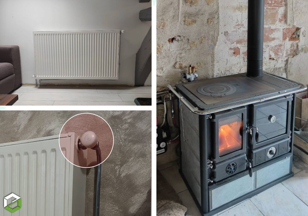 Installation d'un poêle bouilleur cuisinière bois bûches par un installateur Qualibois RGE-Seine et Marne (77)