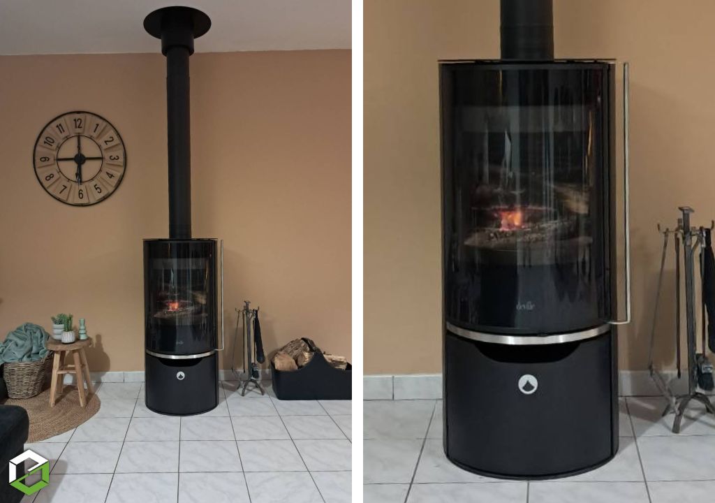 Consultez la chantier : installation d'un poêle a bois étanche eguzki deville