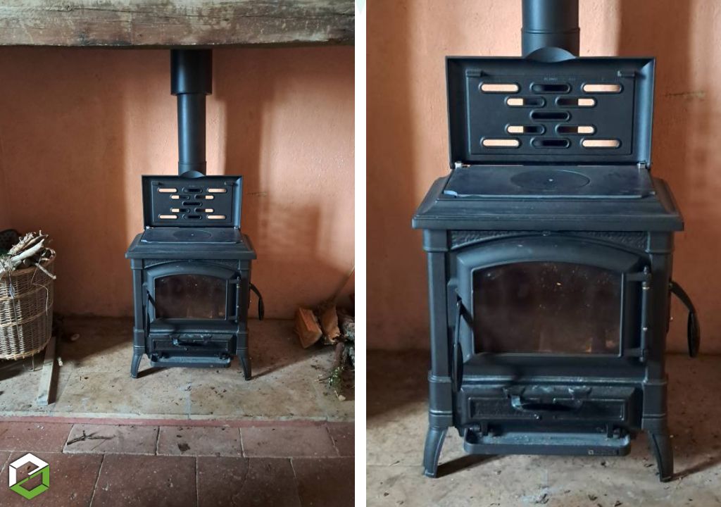 Consultez la chantier : pose d'un poêle à bois nordica par un artisan rge qualibois