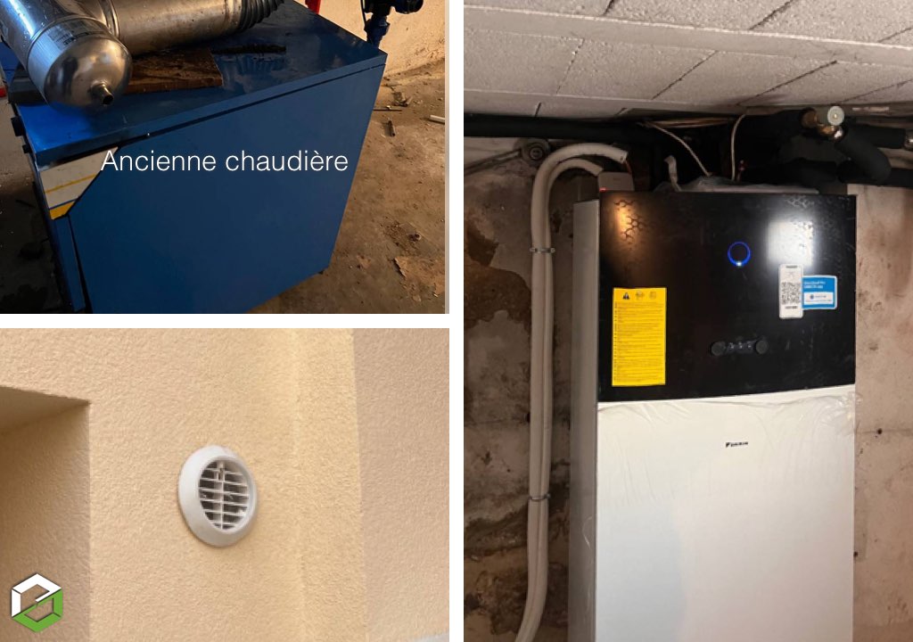 Pose d'une pompe à chaleur Daikin en remplacement d'une chaudière fioul - Installateur RGE