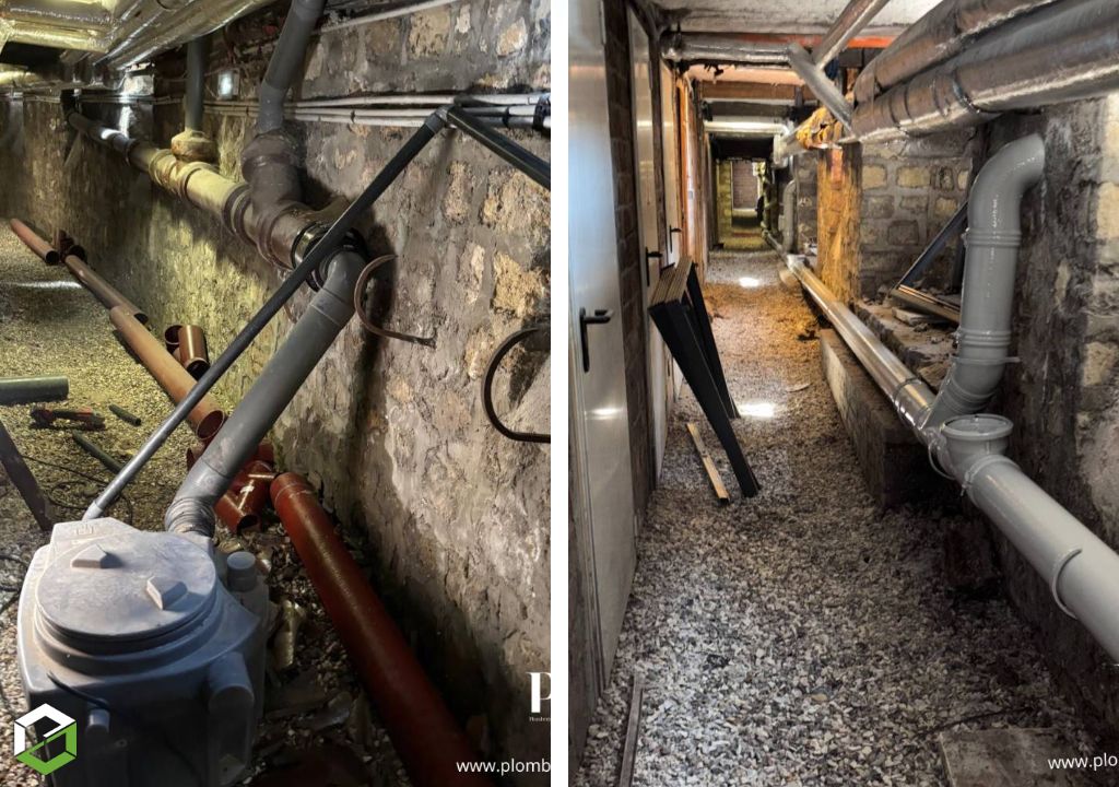 réfection de tuyaux en fonte dans une résidence sans coupure d'eau