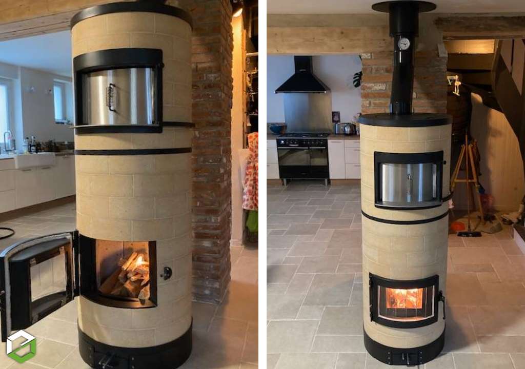 Installation d'un poêle de masse MELEZE - Installateur RGE QUALIBOIS