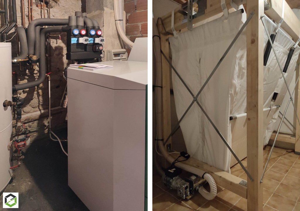 chaudière à granulés Ökofen maxi 32 kw avec silo automatique 
