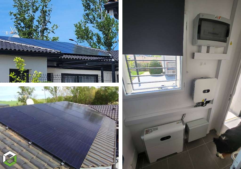 Installation photovoltaïque DUALSUN de 6Kw associée à un onduleur général et batterie de stockage HUAWEI de 5Kw - RGE QualiPV