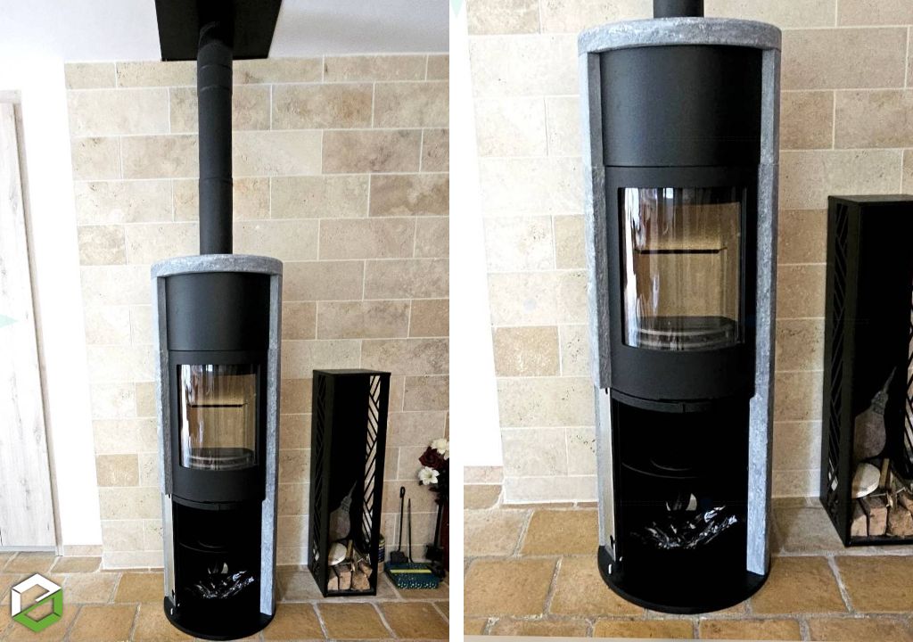 Consultez la chantier : installation d'un poêle à bois contura 690 style - cimaj chauffagiste bois