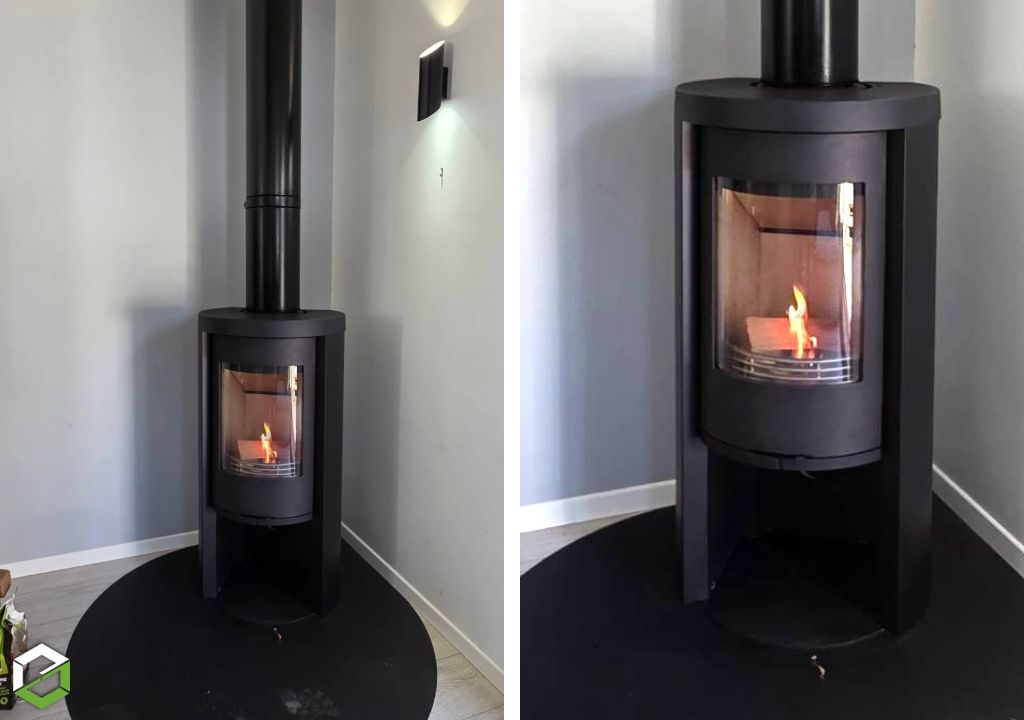 Installation d'un poêle à bois CONTURA 520 Style - CIMAJ chauffagiste bois