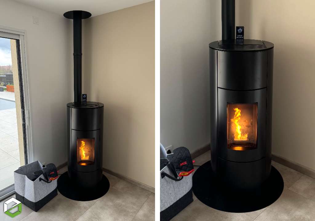 Installation d'un poêle à granulés de bois MCZ HALO - RGE Qualibois