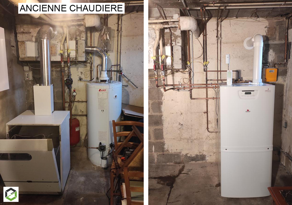 remplacement d'une chaudière gaz condensation