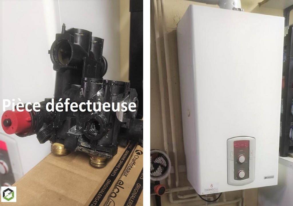 réparation d'une fuite sur une chaudière gaz