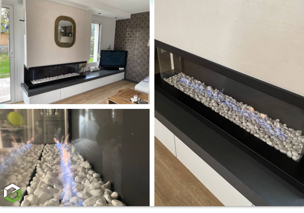 Ets Cap Confort : Pose d'un insert gaz et création d'un banc et de niches