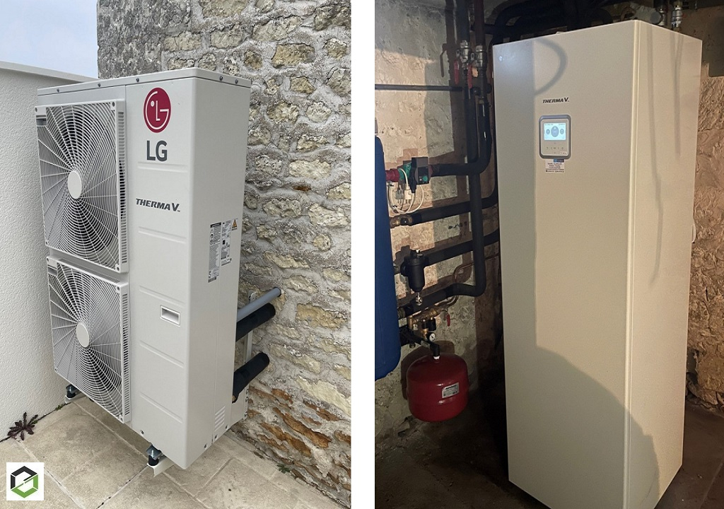 installation d'une pompe à chaleur air/eau lg