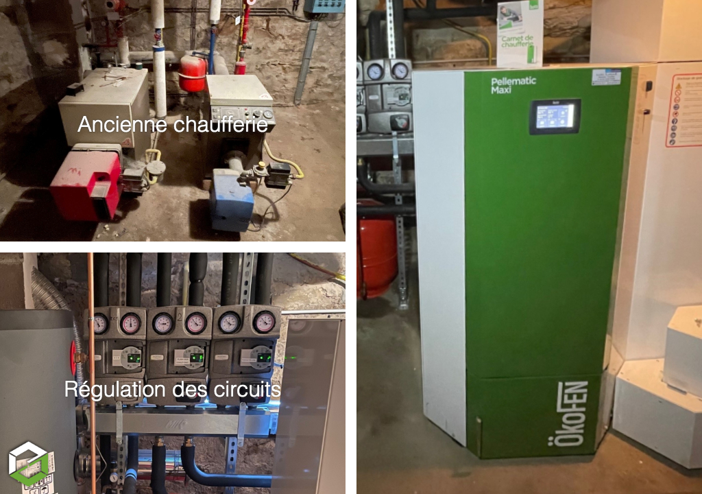 Remplacement d'une chaudière gaz par une chaudière à granulés de bois Ökofen
