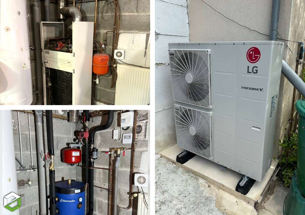 Consultez la chantier : remplacement d'une chaudière gaz par une pompe à chaleur monobloc lg - entreprise rge qualipac