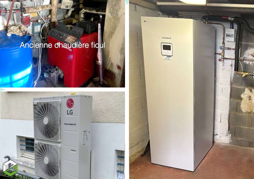 Consultez la chantier : remplacement d'une chaudière fioul par une pompe à chaleur lg therma v - entreprise rge qualipac