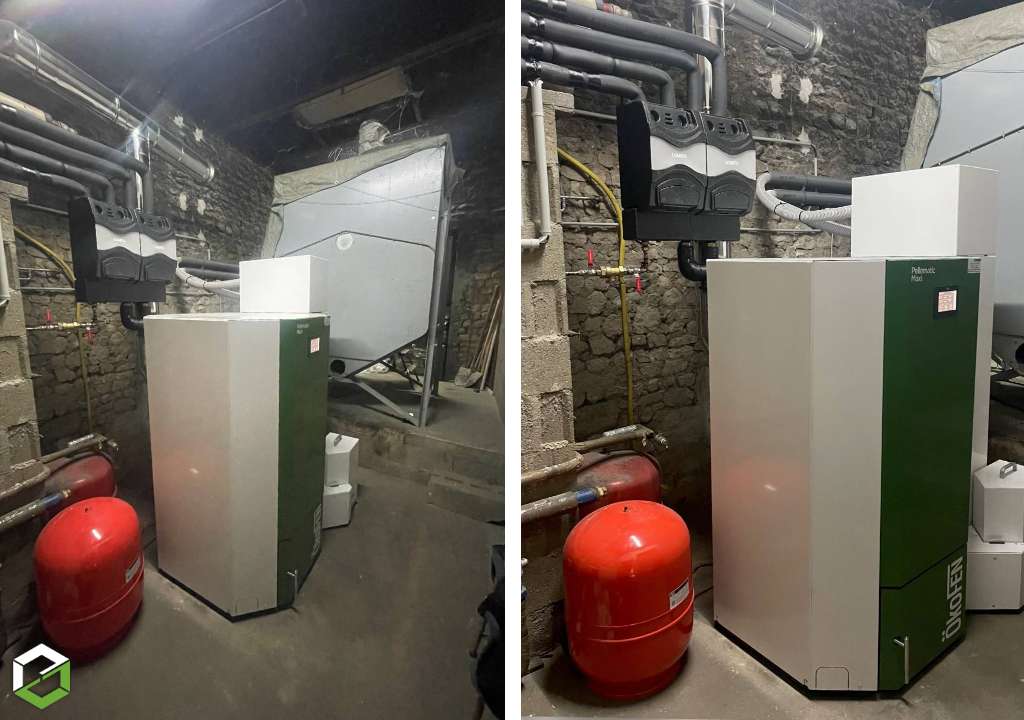 remplacement d'une chaudière fioul par une chaudière à granulés de bois Ökofen - entreprise rge