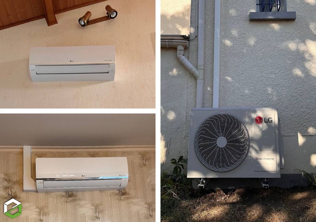 Installation d'une climatisation réversible bisplit LG connectée