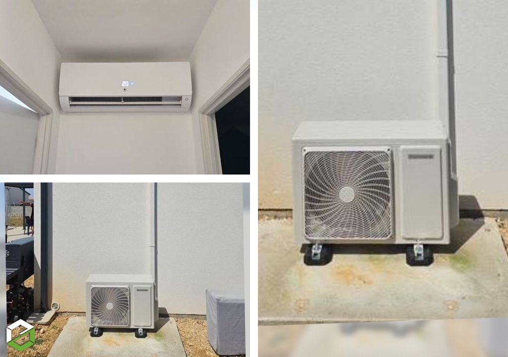 Pose d'une climatisation réversible Thermor dans une maison 