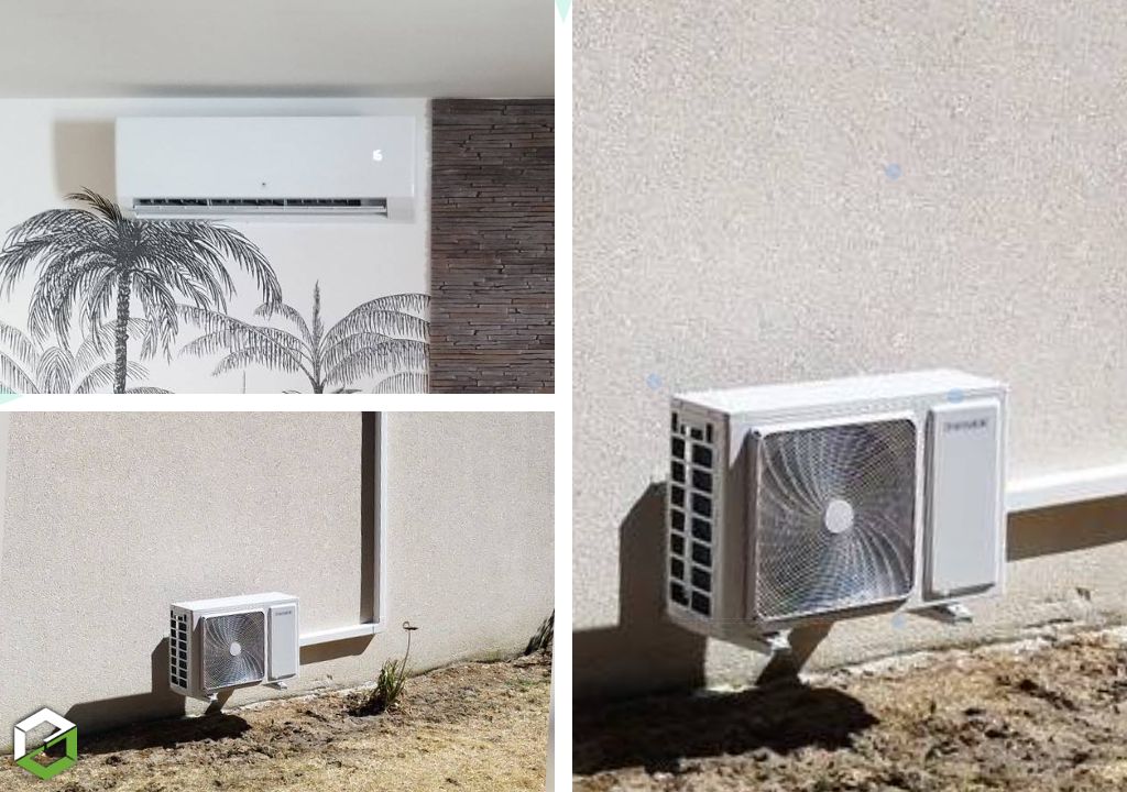 Consultez la chantier : installation d'une pompe a chaleur air air thermor dans une maison 
