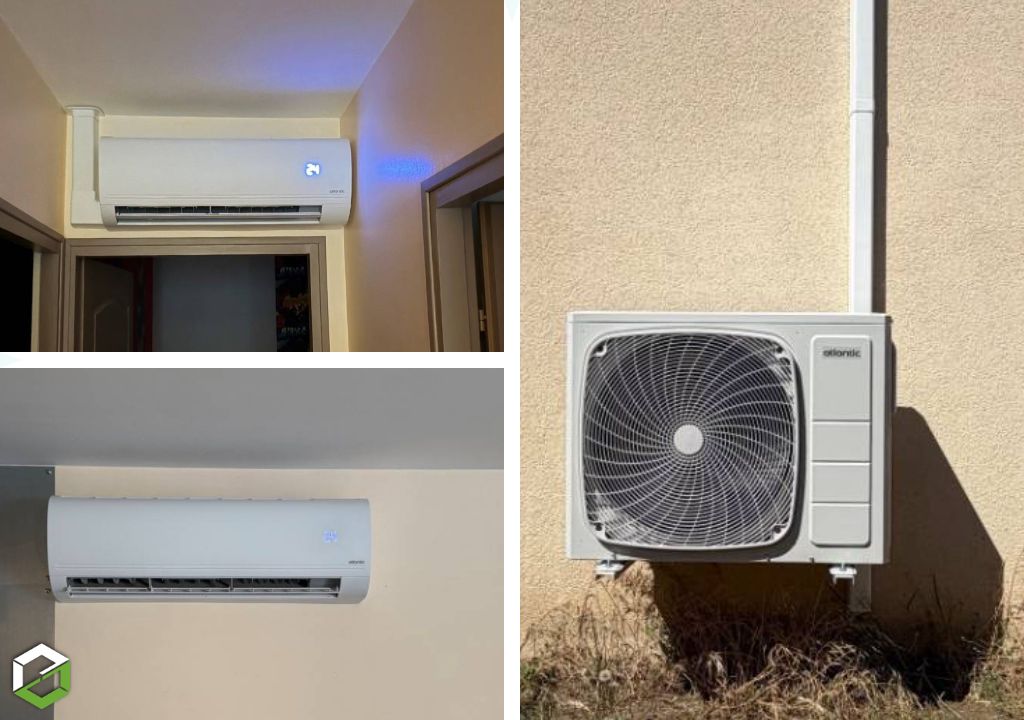 Consultez la chantier : installation d'une pompe a chaleur air air atlantic dans une maison 