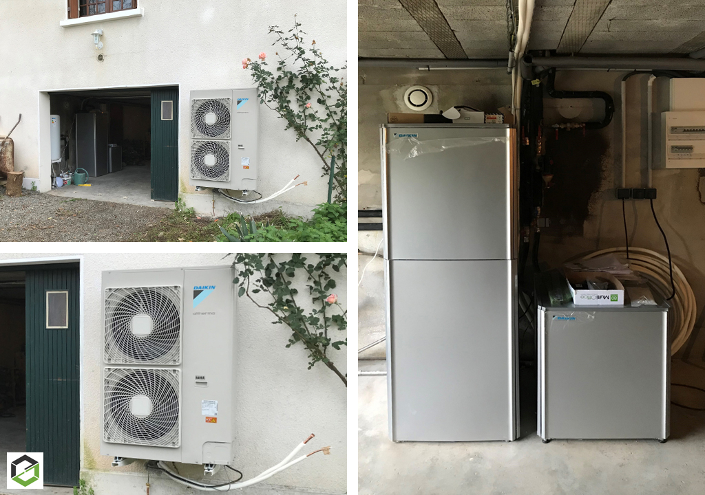 Installation pompe à chaleur air/eau DAIKIN en remplacement d'une ancienne chaudière fioul